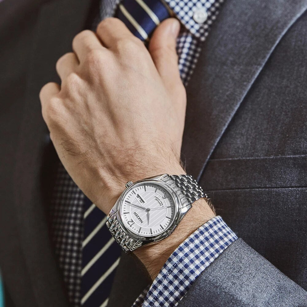 NAKZEN Mens Automatic Mechanical Watch Miyota 8205 Movemen Men Business Waterproof Stainless Steel Watch Clock Relogio Masculino 6009