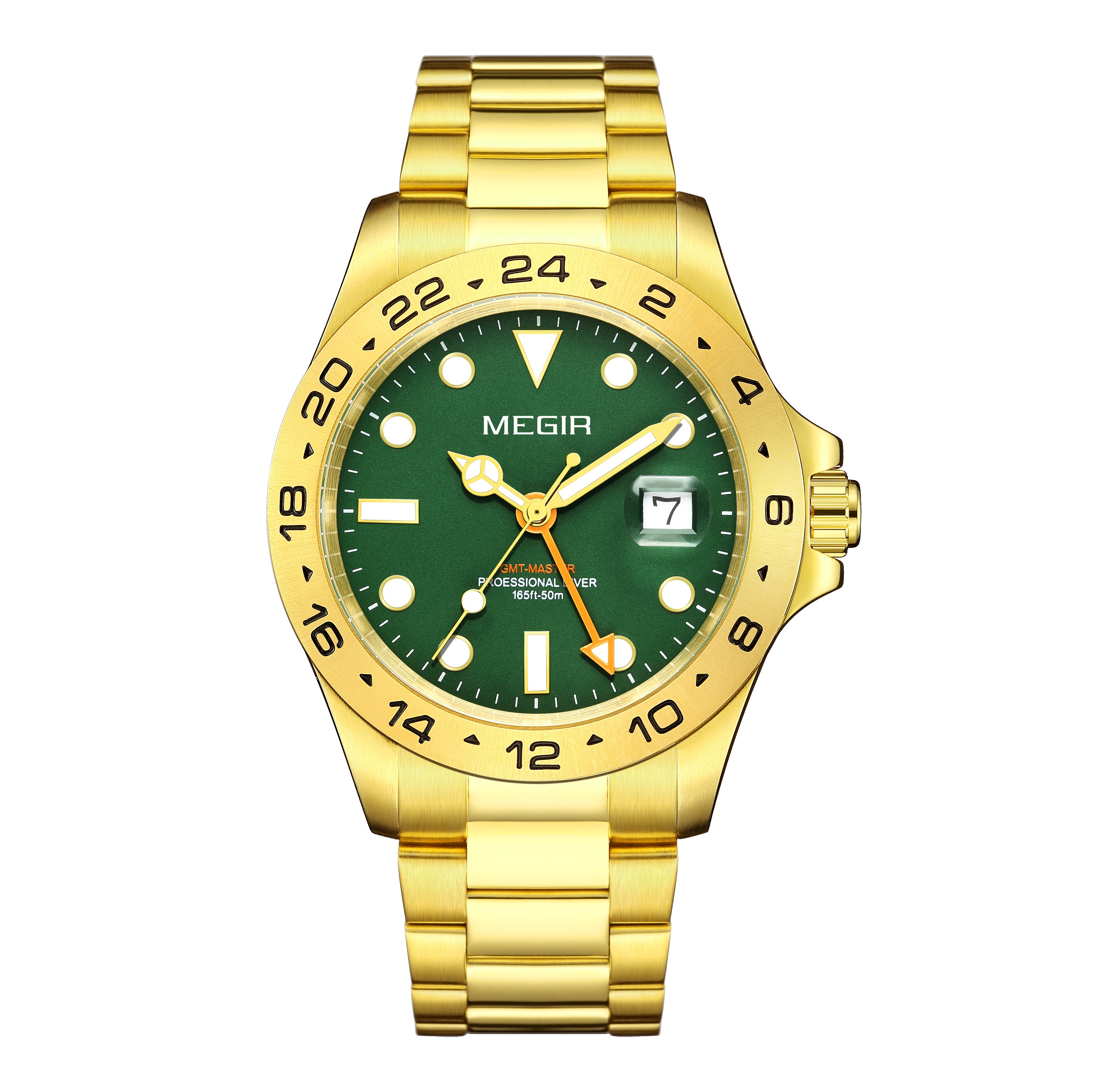 MEGIR Original Luxury Men Analogue Quartz Watch Luminous 5ATM Waterproof Business WristWatch Stainless Steel Clock Montre Homme 8404