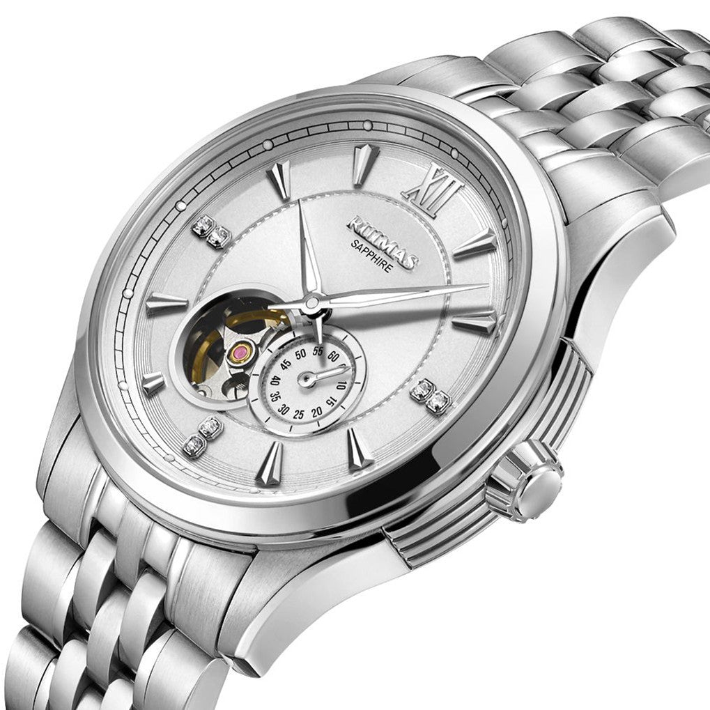 RUIMAS Luxury Men Mechanical Watches Sapphire Glass Stainless Steel Bracelet Business Casual WristWatch Clock Montre Homme 6736