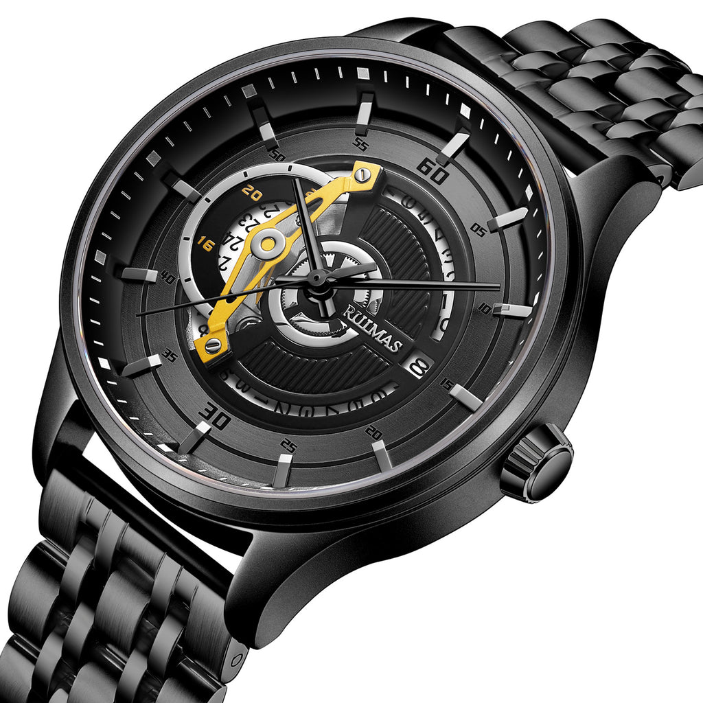 RUIMAS Luxury Business Watches for Mens Fashion Stainless Steel Automatic Mechanical Watch Waterproof Date Wristwatch Clock 6786
