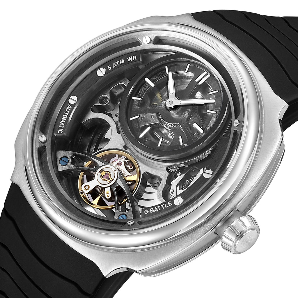MEGIR Fashion Skeleton Men's Mechanical Watches 3ATM Waterproof Luminous Silicone Automatic Movement Sport Wrist Watch Reloj Hombre 2259