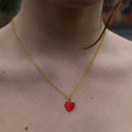 Red Heart Necklace, Heart Pendant | by lovedbynlanla