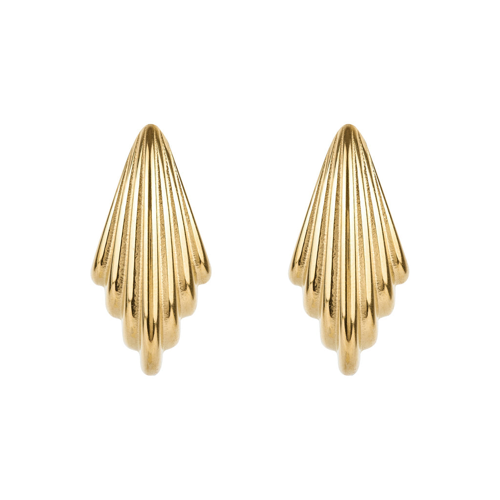 Chunky Gold Ridge Hoops