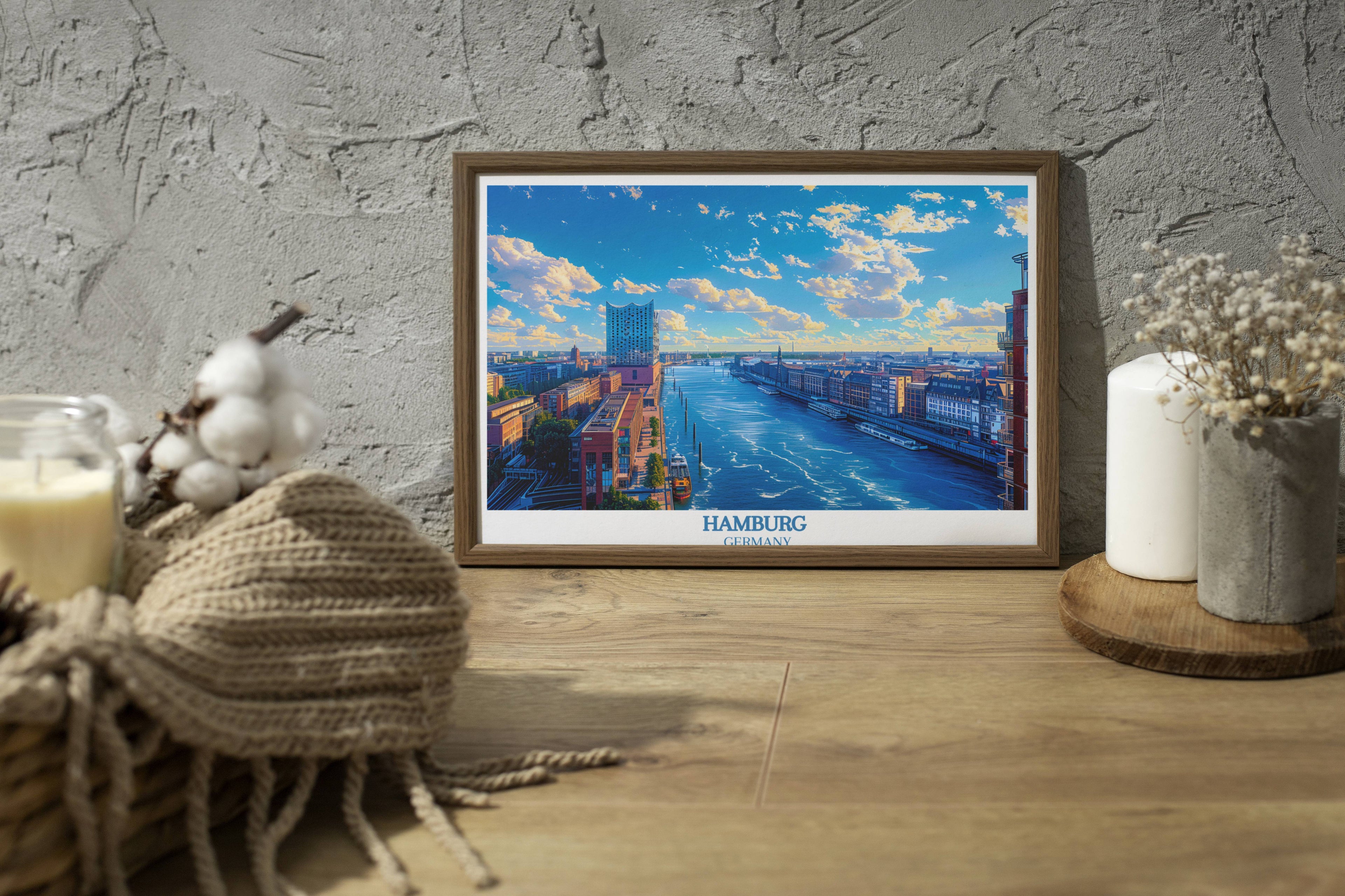 Hamburg Travel Poster - Hamburg Poster - Germany Wall Art - Elbphilharmonie - Germany Art Lover Gift