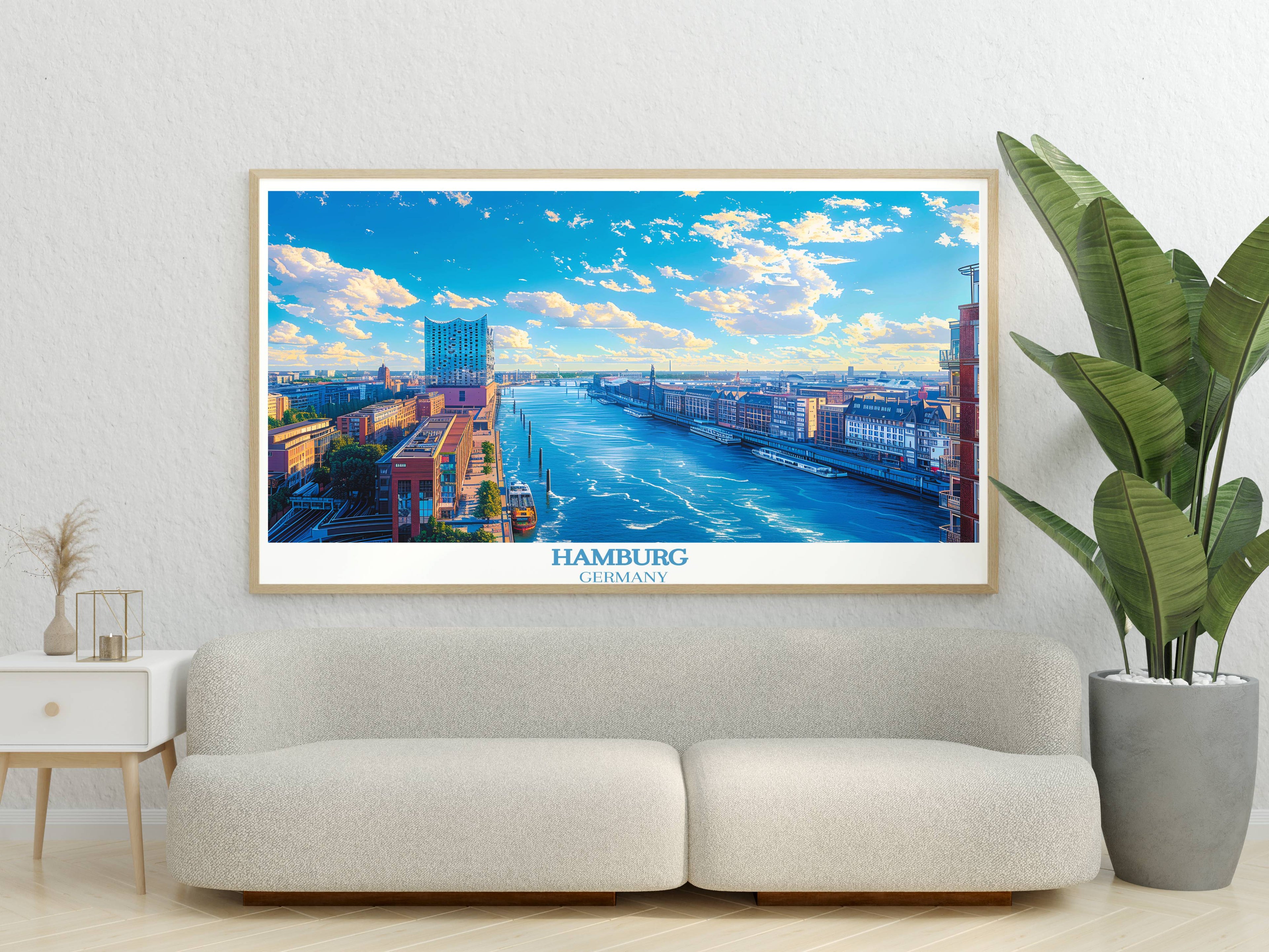 Hamburg Travel Poster - Hamburg Poster - Germany Wall Art - Elbphilharmonie - Germany Art Lover Gift