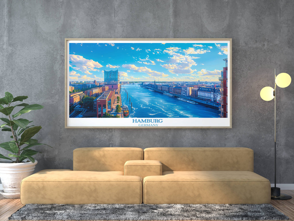 Hamburg Travel Poster - Hamburg Poster - Germany Wall Art - Elbphilharmonie - Germany Art Lover Gift