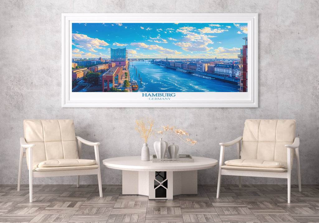 Hamburg Travel Poster - Hamburg Poster - Germany Wall Art - Elbphilharmonie - Germany Art Lover Gift