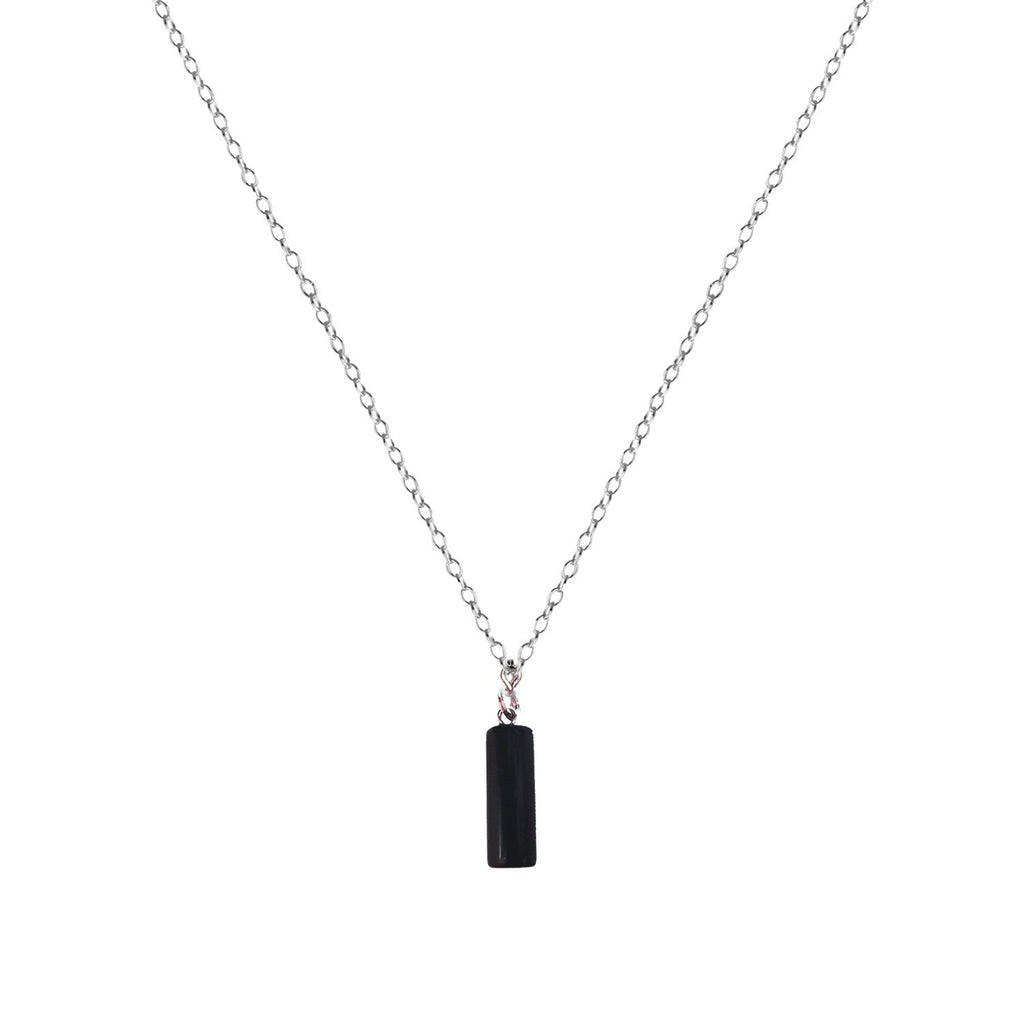 Black Onyx Necklace, Black Onyx Pendant, Sterling Silver Necklace, Gemstone Pendant Necklace | by nlanlaVictory
