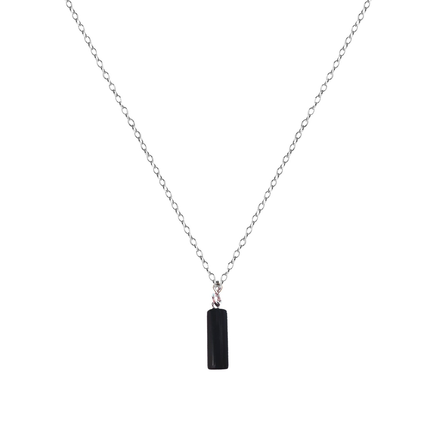 Black Onyx Necklace, Black Onyx Pendant, Sterling Silver Necklace, Gemstone Pendant Necklace | by nlanlaVictory