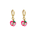 Pink Apples Huggie Earrings | by Ifemi Jewels