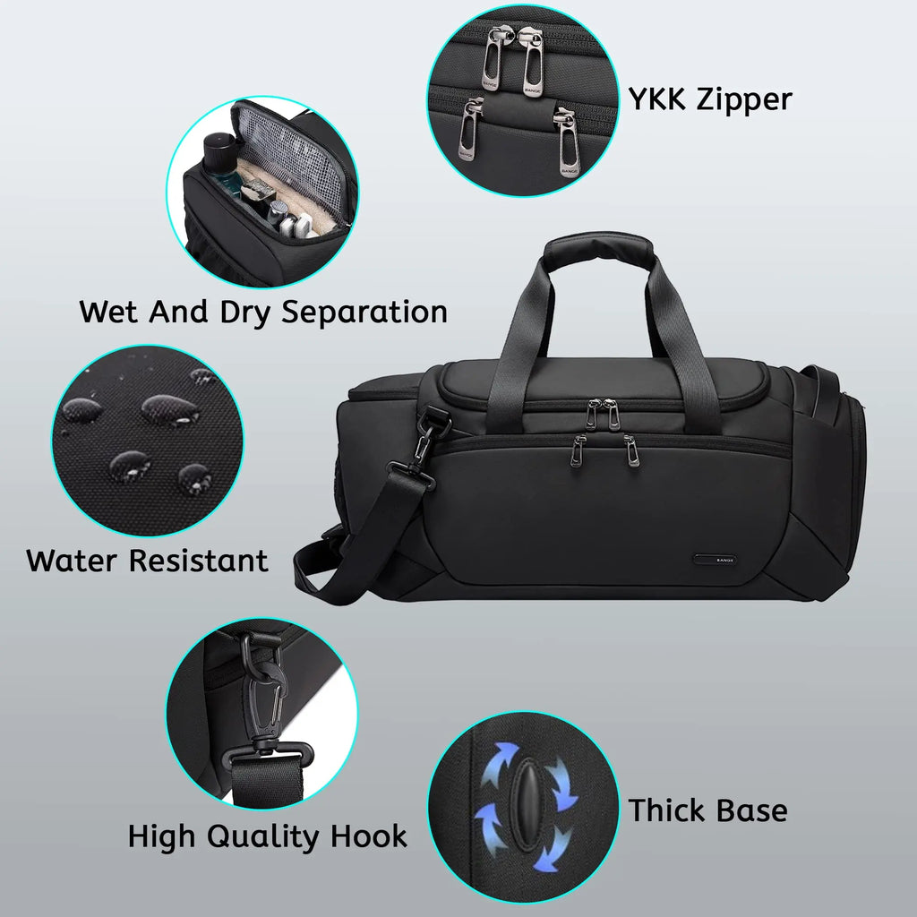 21-Inch Waterproof Duffel Travel Bag Black