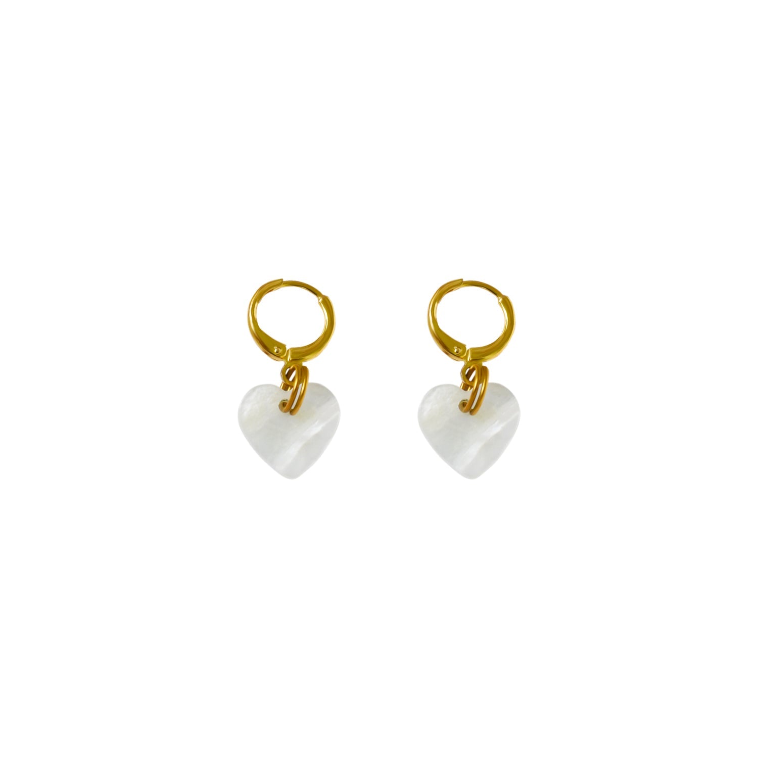 Mother of Pearl Heart Earrings