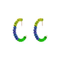 Yellow Purple Green Beaded hoop earrings | by lovedbynlanla