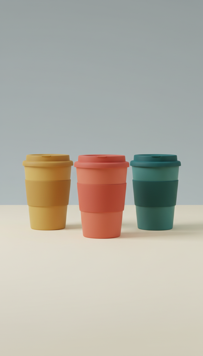 Ceramic Travel Mug Set With Lids