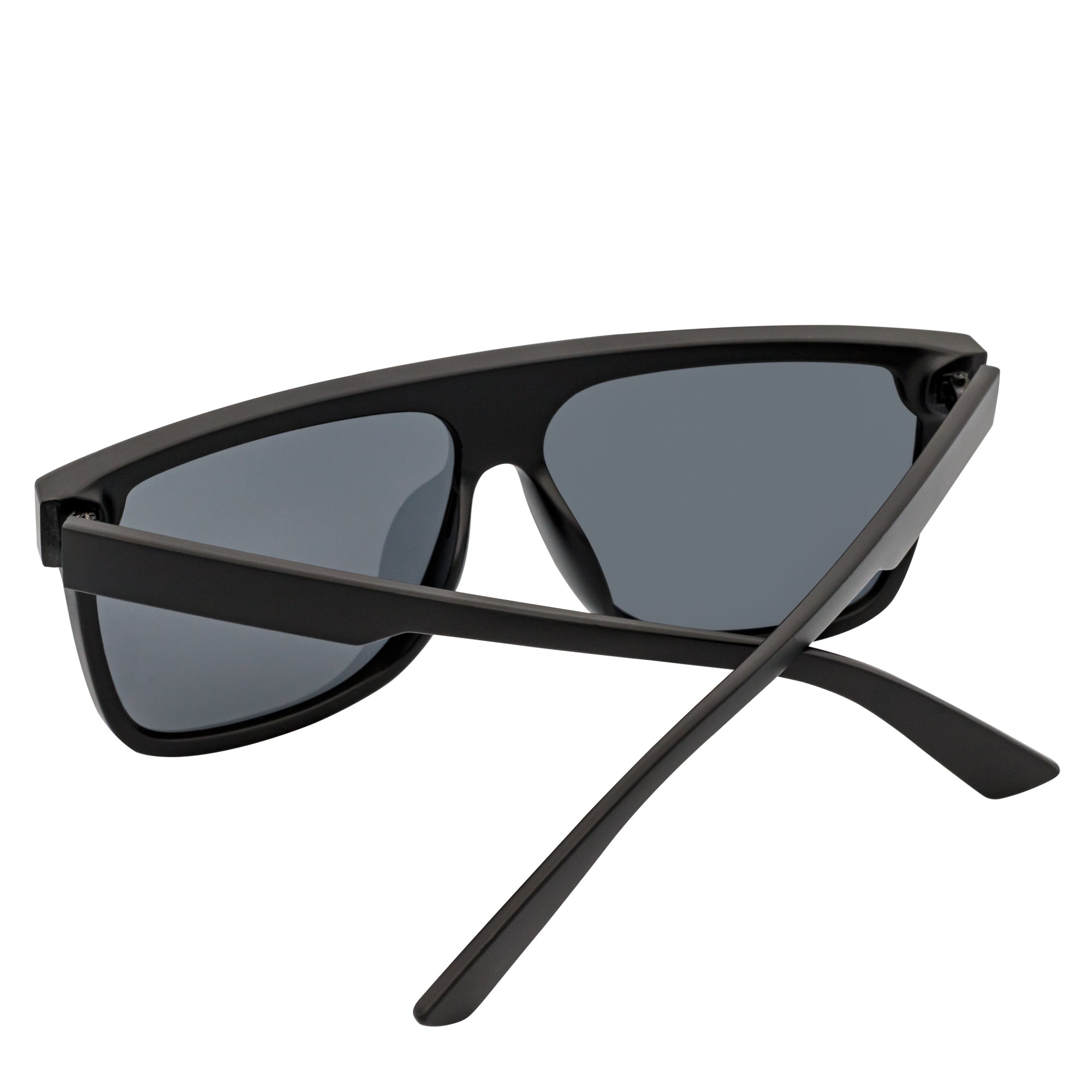 AEON - Square Flat Top Shield Polarized Sunglasses Mono  Black Smoke