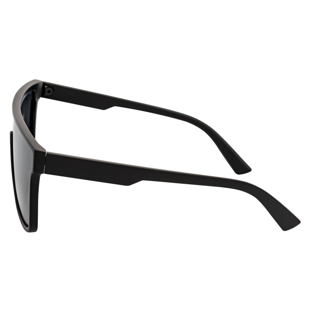 AEON - Square Flat Top Shield Polarized Sunglasses Mono  Black Smoke