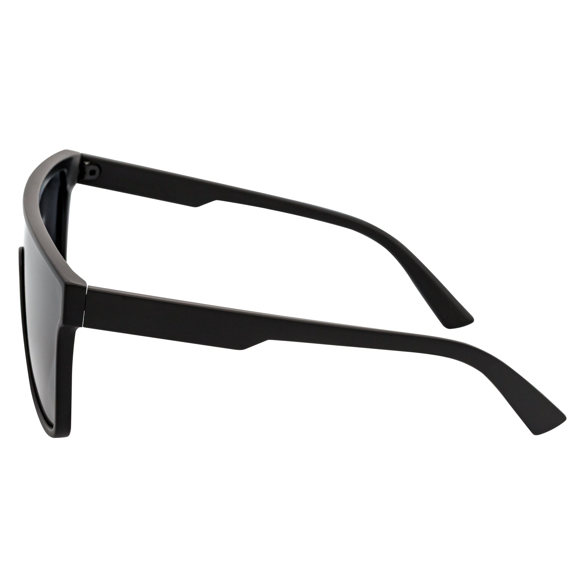 AEON - Square Flat Top Shield Polarized Sunglasses Mono  Black Smoke
