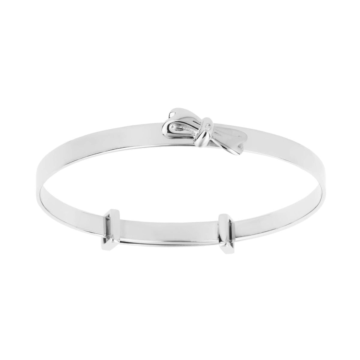 D For Diamond Bow Expanding Bangle with Diamond