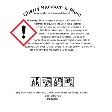 Cherry Blossom & Plum Scented Candle in Matte Black 220g