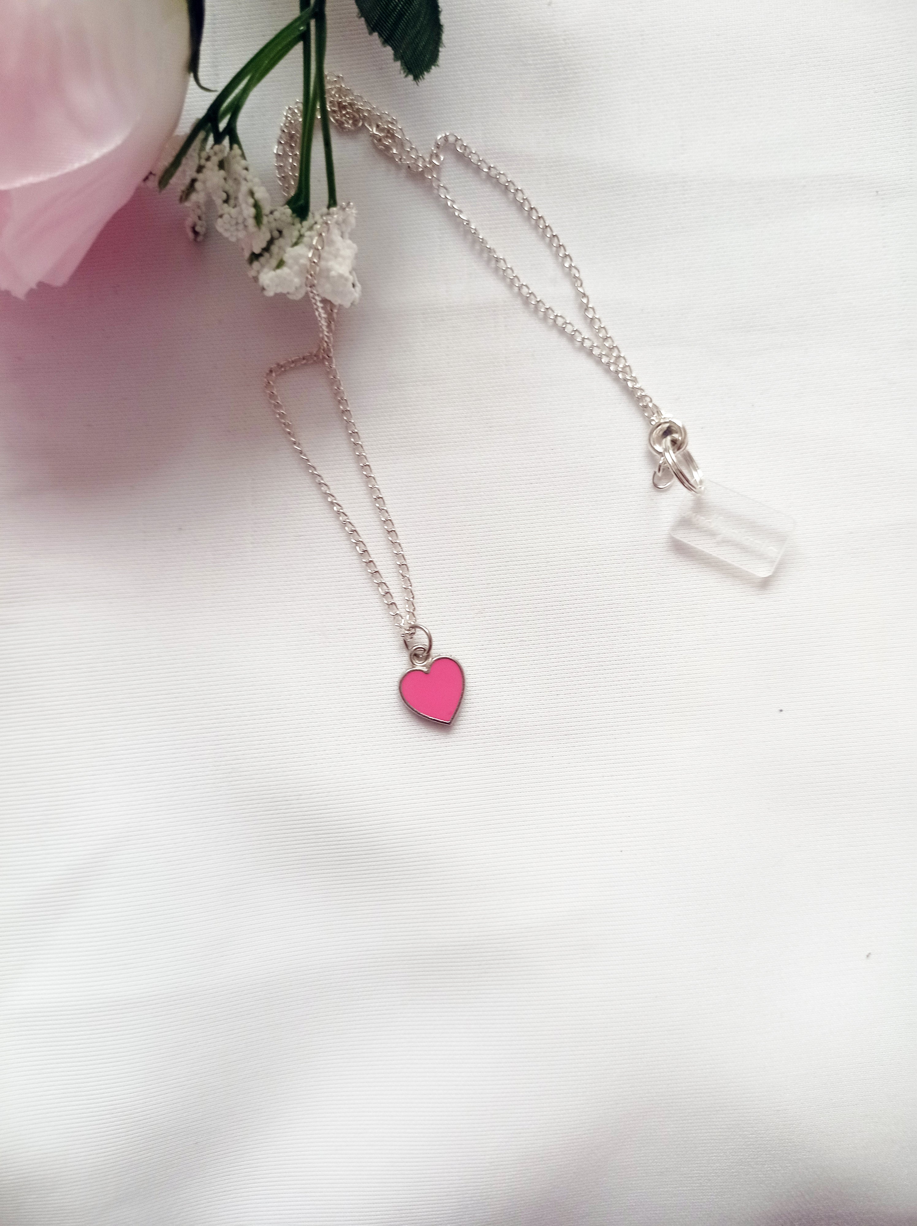 Rose Pink Heart Necklace, Playing Cards inspired Queen of Hearts | by lovedbynlanla
