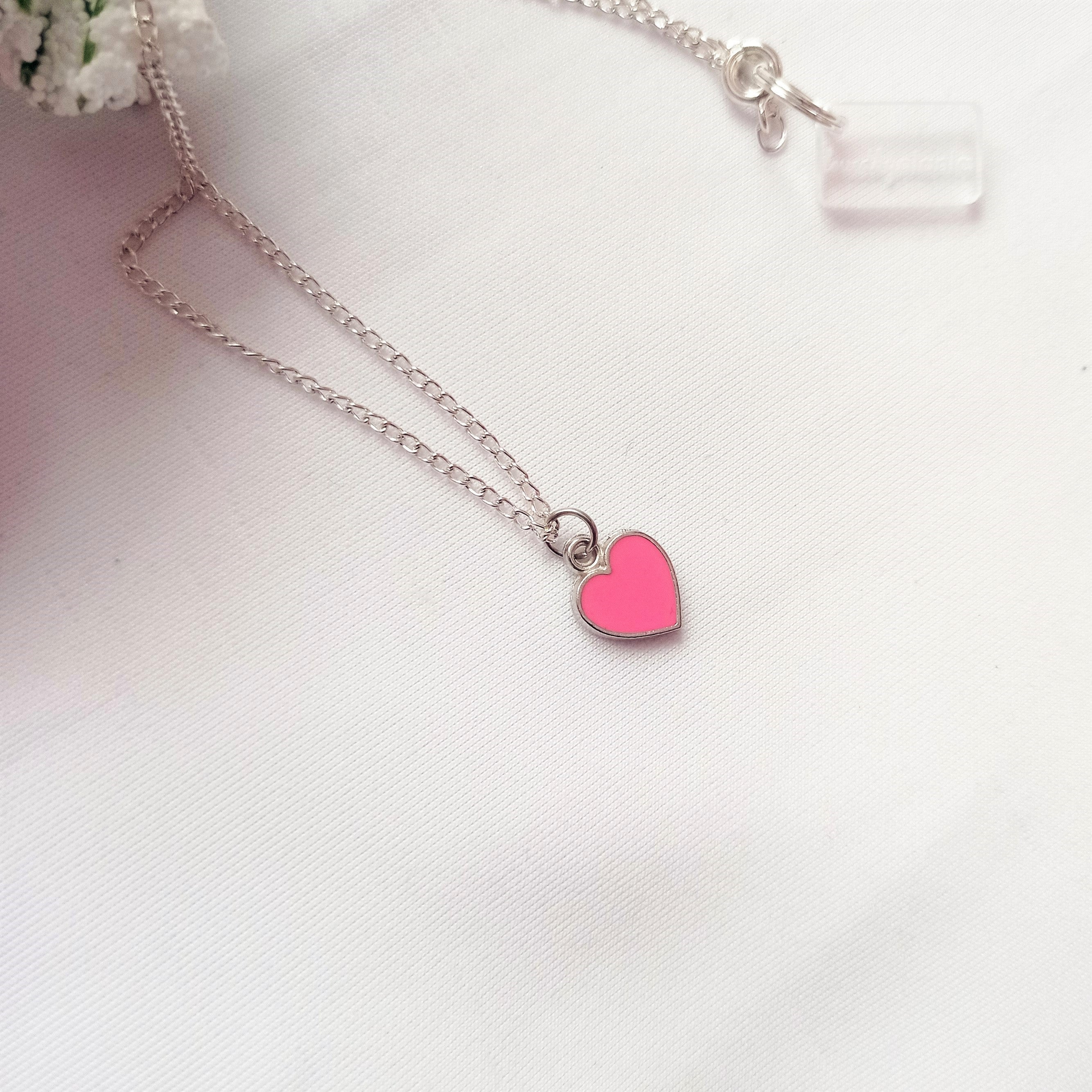 Rose Pink Heart Necklace, Playing Cards inspired Queen of Hearts | by lovedbynlanla