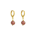 Orange Freshwater Single Pearl Huggie Earrings | by Ifemi Jewels